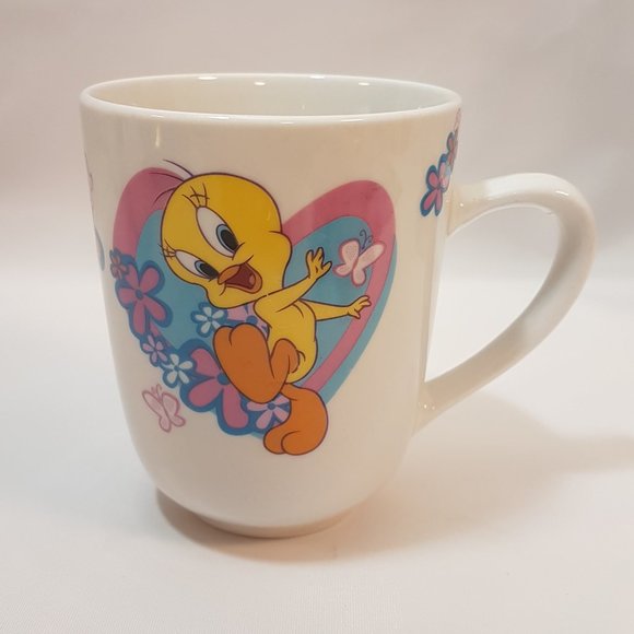 Set of 4 Vintage Warner Brothers Looney Tunes Tweetie Bird Mugs Teacups Gibson - Picture 6 of 16